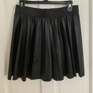 Black Faux Leather Skirt